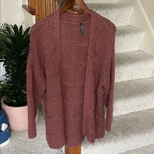 Venti6 Cozy Knit Open-Front Mohair Sweater Cardigan
